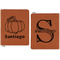 Pumpkins Cognac Leatherette Zipper Portfolios with Notepad - Double Sided - Apvl