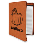 Pumpkins Leatherette Zipper Portfolio with Notepad - Single Sided (Personalized)