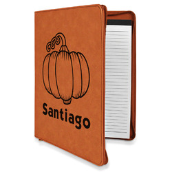 Pumpkins Leatherette Zipper Portfolio with Notepad (Personalized)