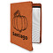 Pumpkins Cognac Leatherette Zipper Portfolios with Notepad - Main