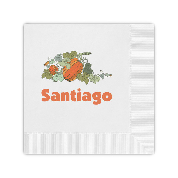 Custom Pumpkins Coined Cocktail Napkins (Personalized)