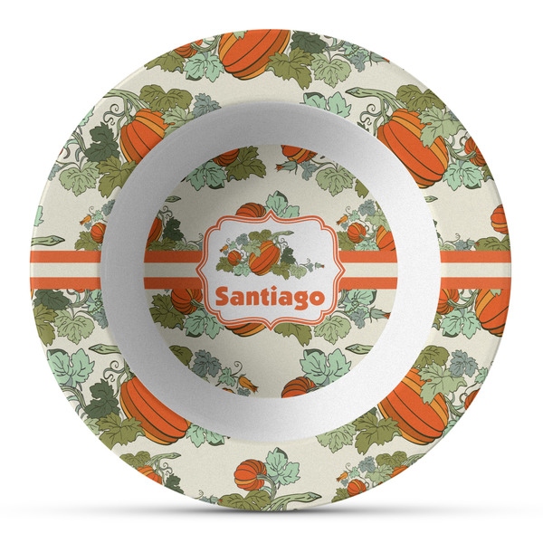 Custom Pumpkins Plastic Bowl - Microwave Safe - Composite Polymer (Personalized)