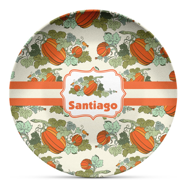 Custom Pumpkins Microwave Safe Plastic Plate - Composite Polymer (Personalized)