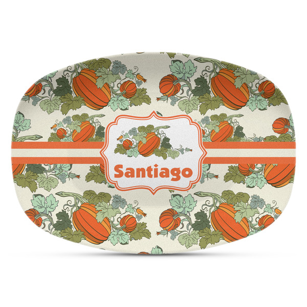 Custom Pumpkins Plastic Platter - Microwave & Oven Safe Composite Polymer (Personalized)