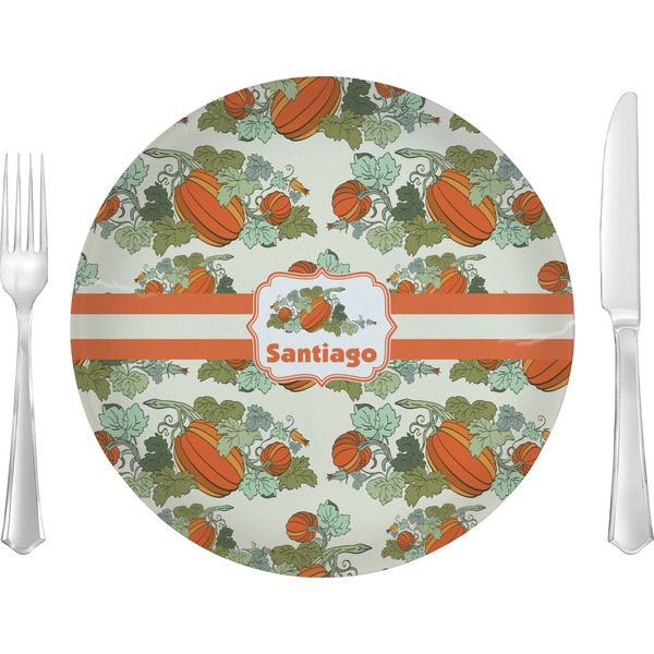 Custom Pumpkins Glass Lunch / Dinner Plate 10" (Personalized)
