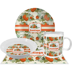 Pumpkins Dinner Set - Single 4 Pc Setting w/ Name or Text
