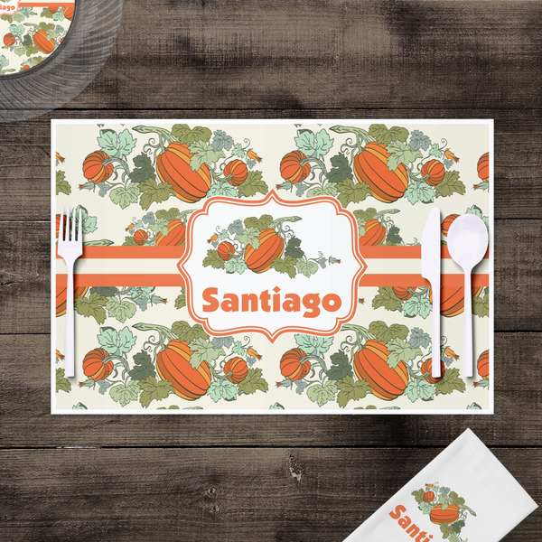 Pumpkins Disposable Paper Placemat - In Context