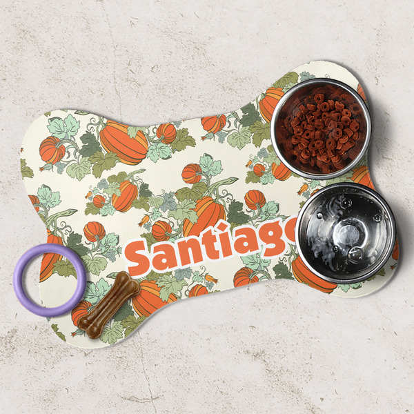 Pumpkins Dog Bone Shaped Mat Lifestyle