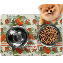 Pumpkins Dog Food Mat - Small w/ Name or Text