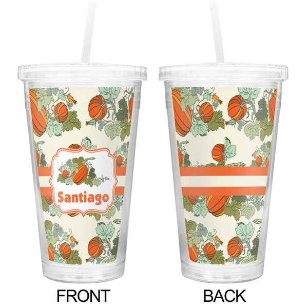 Pumpkins Double Wall Tumbler with Straw - Approval
