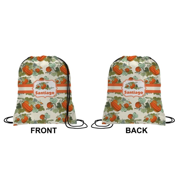 Pumpkins Drawstring Backpack Front & Back Small