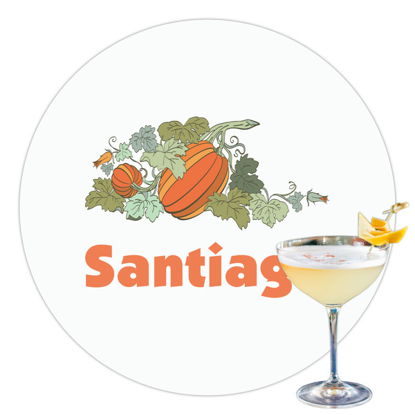 Custom Pumpkins Printed Drink Topper - 3.5" (Personalized)