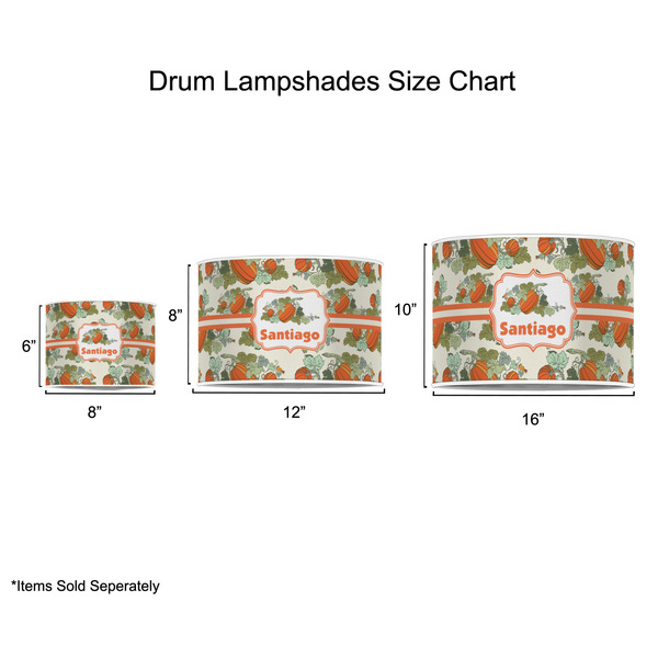 Pumpkins Drum Lampshades - Sizing Chart