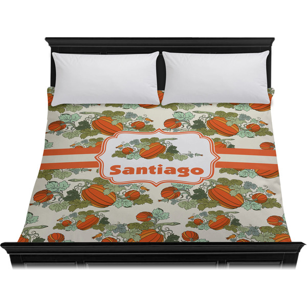 Pumpkins Duvet Cover - King - On Bed - No Prop