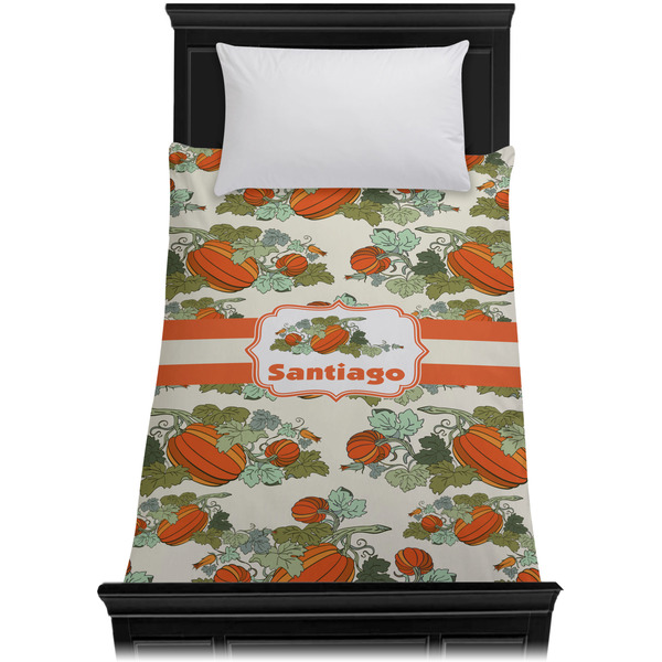 Pumpkins Duvet Cover - Twin - On Bed - No Prop