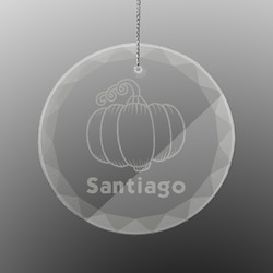 Pumpkins Engraved Glass Ornament - Round (Personalized)