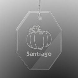 Pumpkins Engraved Glass Ornament - Octagon (Personalized)