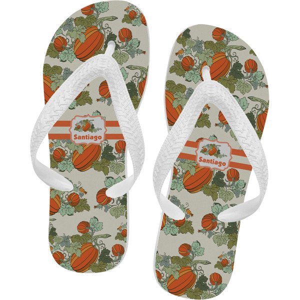 Custom Pumpkins Flip Flops - XSmall (Personalized)