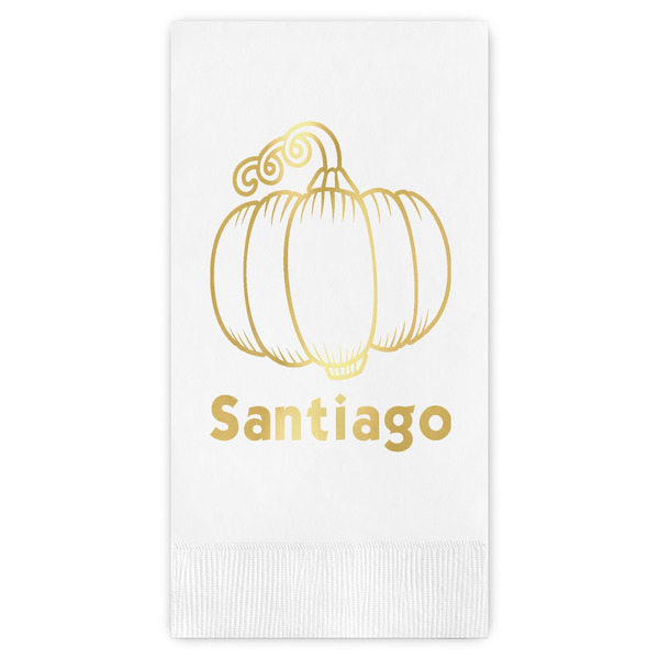 Custom Pumpkins Guest Napkins - Foil Stamped (Personalized)
