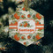 Pumpkins Frosted Glass Ornament - Hexagon (Lifestyle)