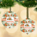 Pumpkins Flat Glass Ornament w/ Name or Text