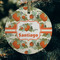 Pumpkins Frosted Glass Ornament - Round (Lifestyle)