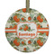 Pumpkins Flat Glass Ornament - Round w/ Name or Text