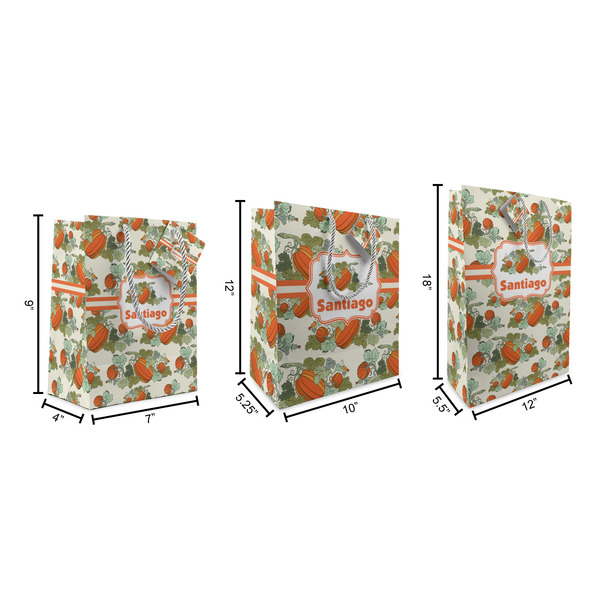 Pumpkins Gift Bags - All Sizes - Dimensions