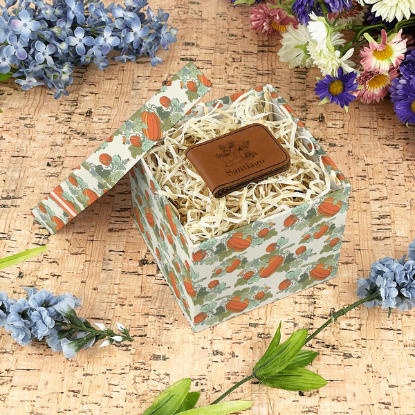 Pumpkins Gift Boxes with Lid - Canvas Wrapped - Small - In Context