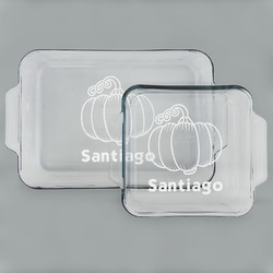 Pumpkins Set of Glass Baking & Cake Dish - 13in x 9in & 8in x 8in (Personalized)