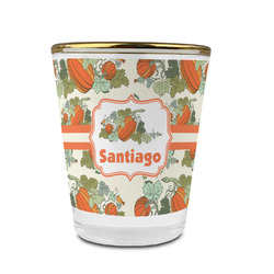 Pumpkins Glass Shot Glass - 1.5 oz - with Gold Rim - Set of 4 (Personalized)