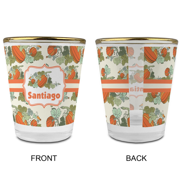 Pumpkins Glass Shot Glass - with gold rim - APPROVAL