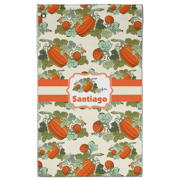 Custom Pumpkins Golf Towel - Poly-Cotton Blend - Large w/ Name or Text
