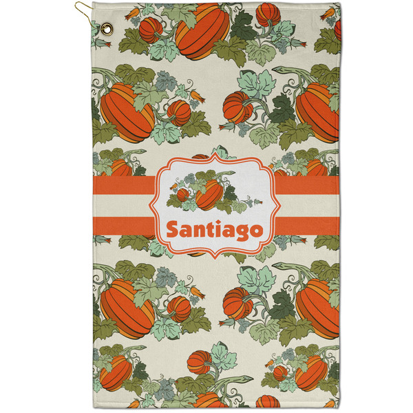 Custom Pumpkins Golf Towel - Poly-Cotton Blend - Small w/ Name or Text