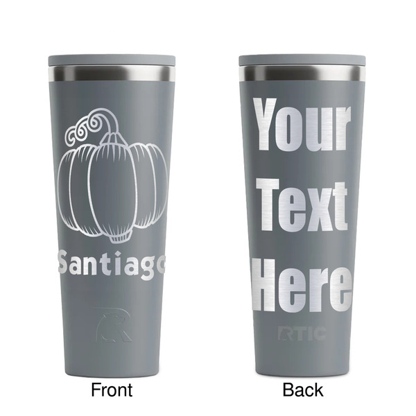 Pumpkins Grey RTIC Everyday Tumbler - 28 oz. - Front and Back