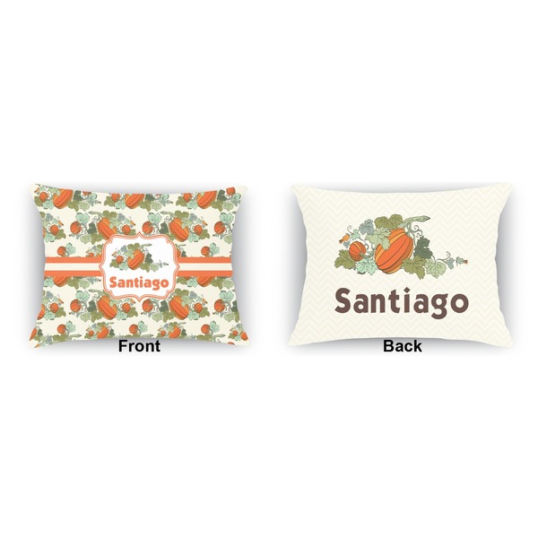 Pumpkins  Indoor Rectangular Burlap Pillow (Front and Back)