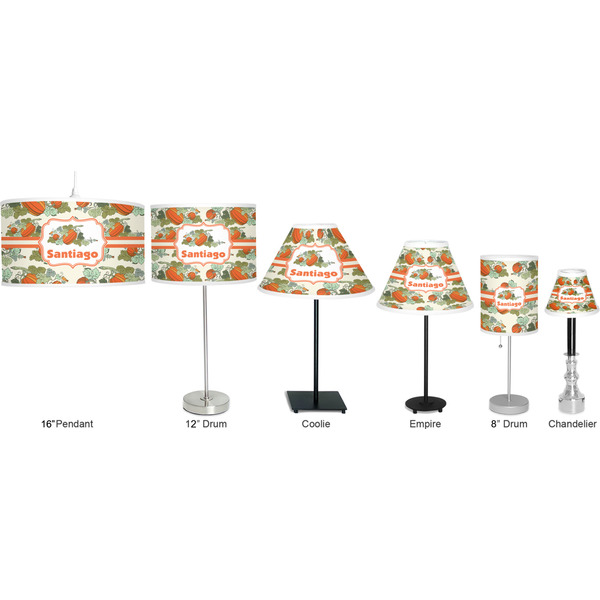 Pumpkins Lamp Full View Size Comparison
