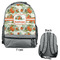 Pumpkins Large Backpack - Gray - Front & Back View