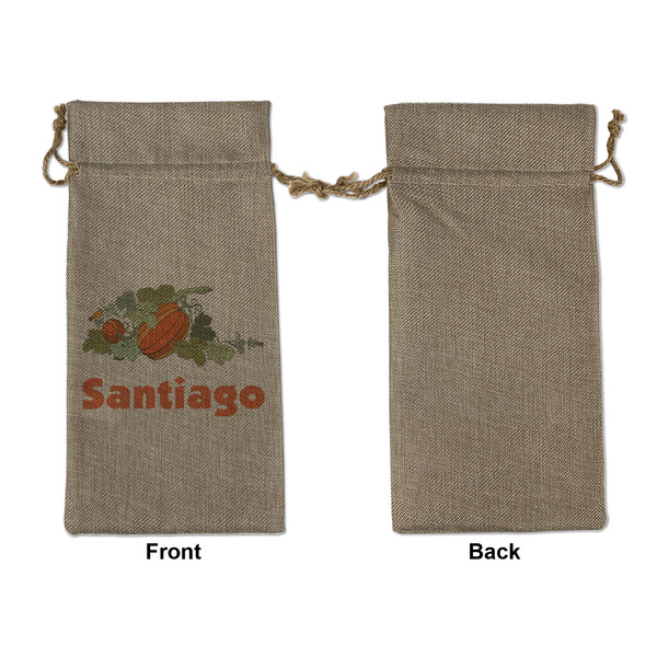 Pumpkins Large Burlap Gift Bags - Front Approval