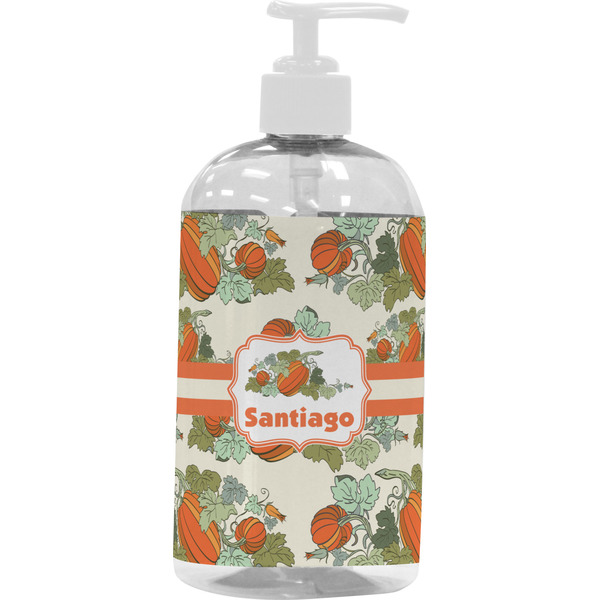 Custom Pumpkins Plastic Soap / Lotion Dispenser (16 oz - Large - White) (Personalized)