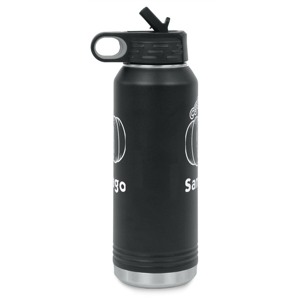 Pumpkins Laser Engraved Water Bottles - Front & Back Engraving - Side View