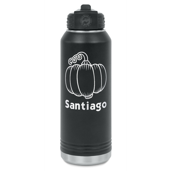 Custom Pumpkins Water Bottle - Laser Engraved - Front (Personalized)