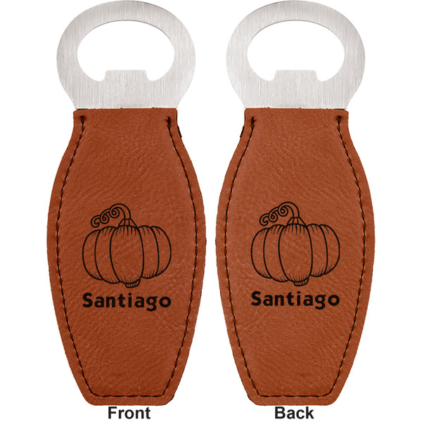 Pumpkins Leather Bar Bottle Opener - Front and Back (double sided)