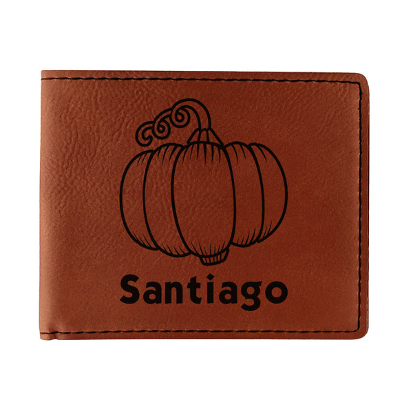 Custom Pumpkins Leatherette Bifold Wallet - Single Sided (Personalized)