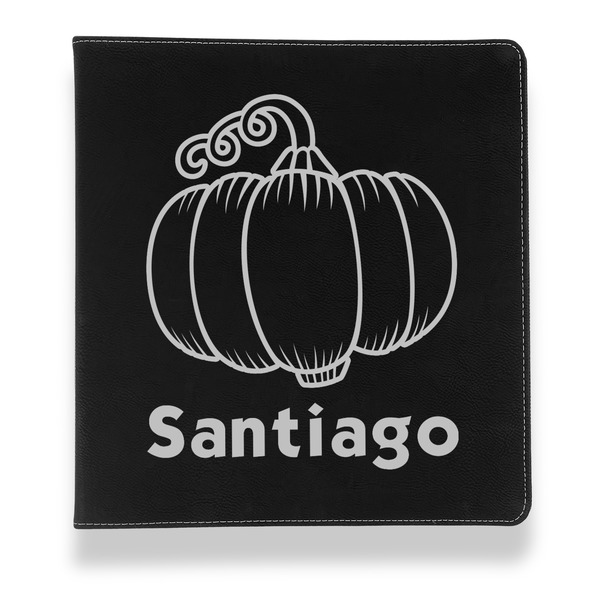 Pumpkins Leather Binder - 1" - Black - Front View