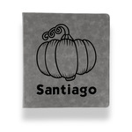 Pumpkins Leather Binder - 1" - Grey (Personalized)