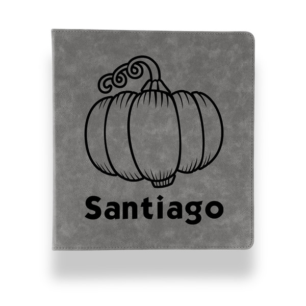 Pumpkins Leather Binder - 1" - Grey - Front View