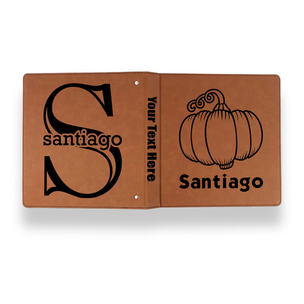 Pumpkins Leather Binder - 1" - Rawhide - Back Spine Front View