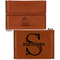 Pumpkins Leather Business Card Holder - Front Back