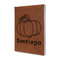 Pumpkins Leather Sketchbook - Small - Double Sided - Angled View